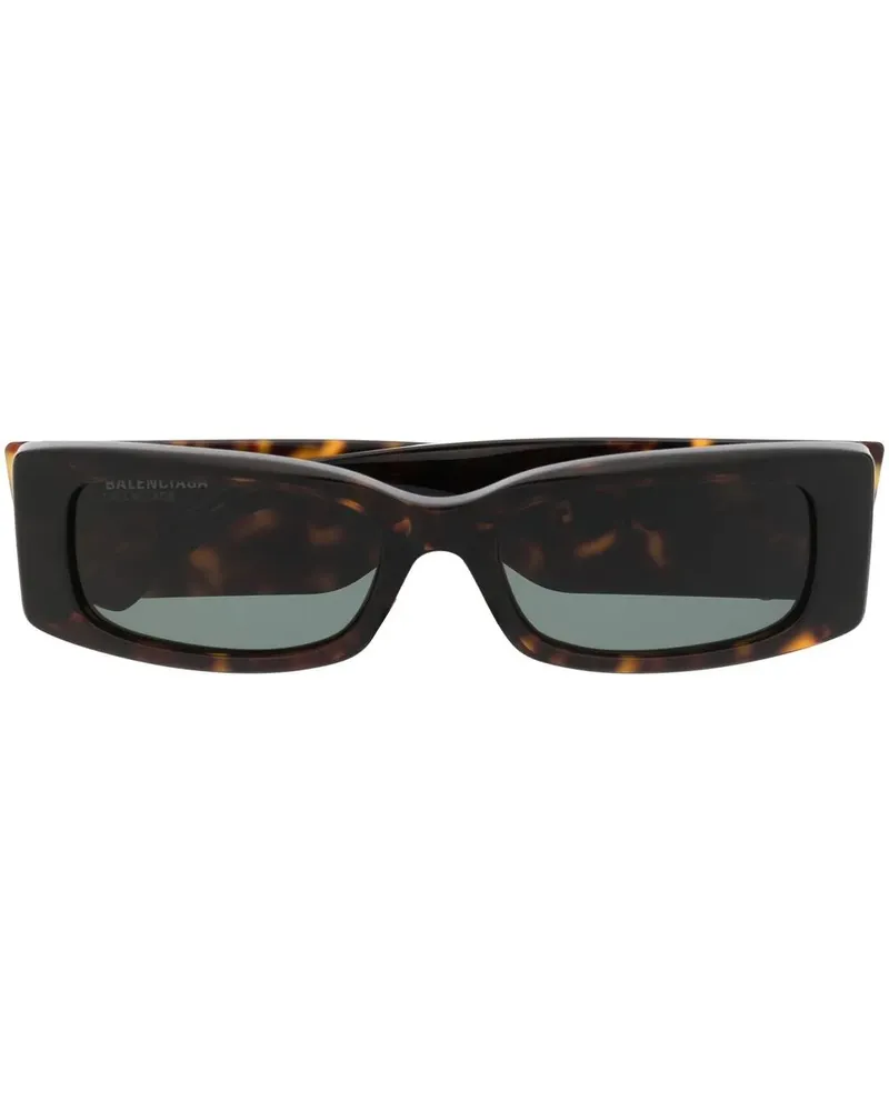 Balenciaga Sonnenbrille mit Logo-Print - Braun Braun