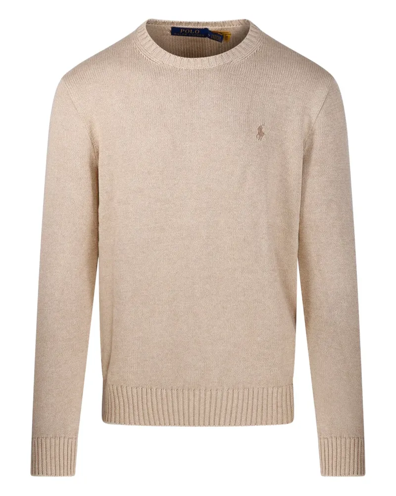 Ralph Lauren logo-embroidered crewneck sweater - Nude Nude