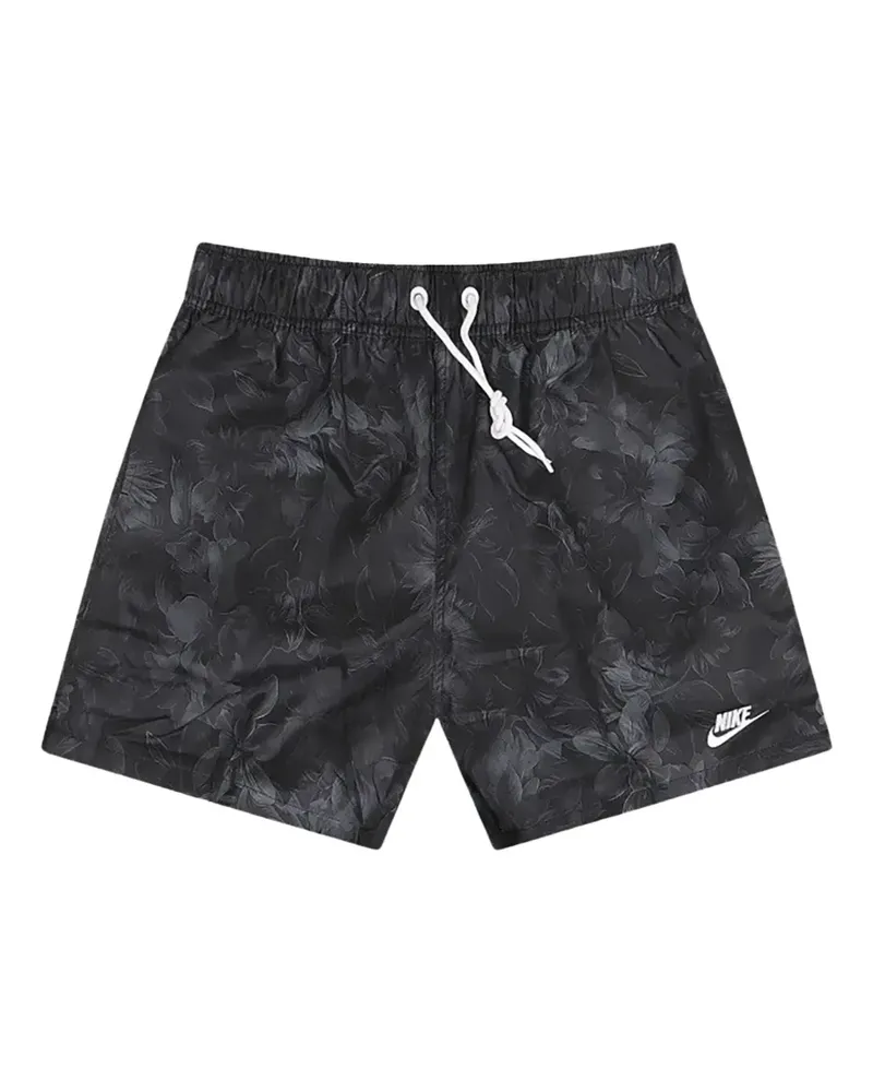 Nike Club Flow Shorts mit Blumen - Schwarz Schwarz