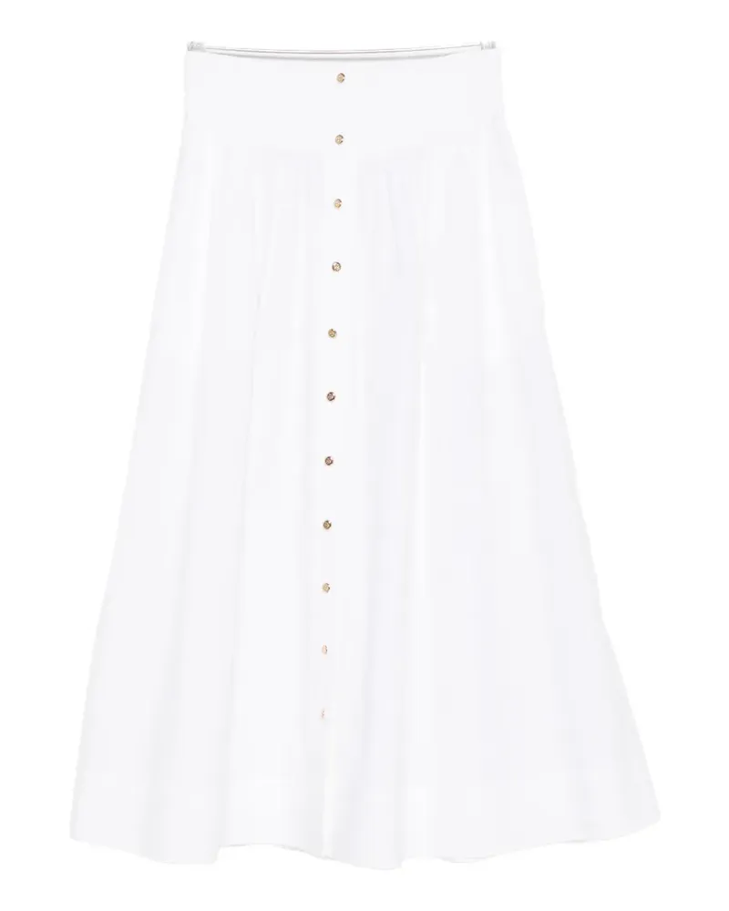Tory Burch Romy smocked-waist skirt - Weiß Weiß