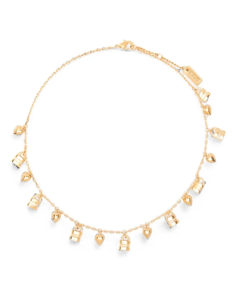Chloé mini Paddington charm-detail cable-link necklace - Gold Gold