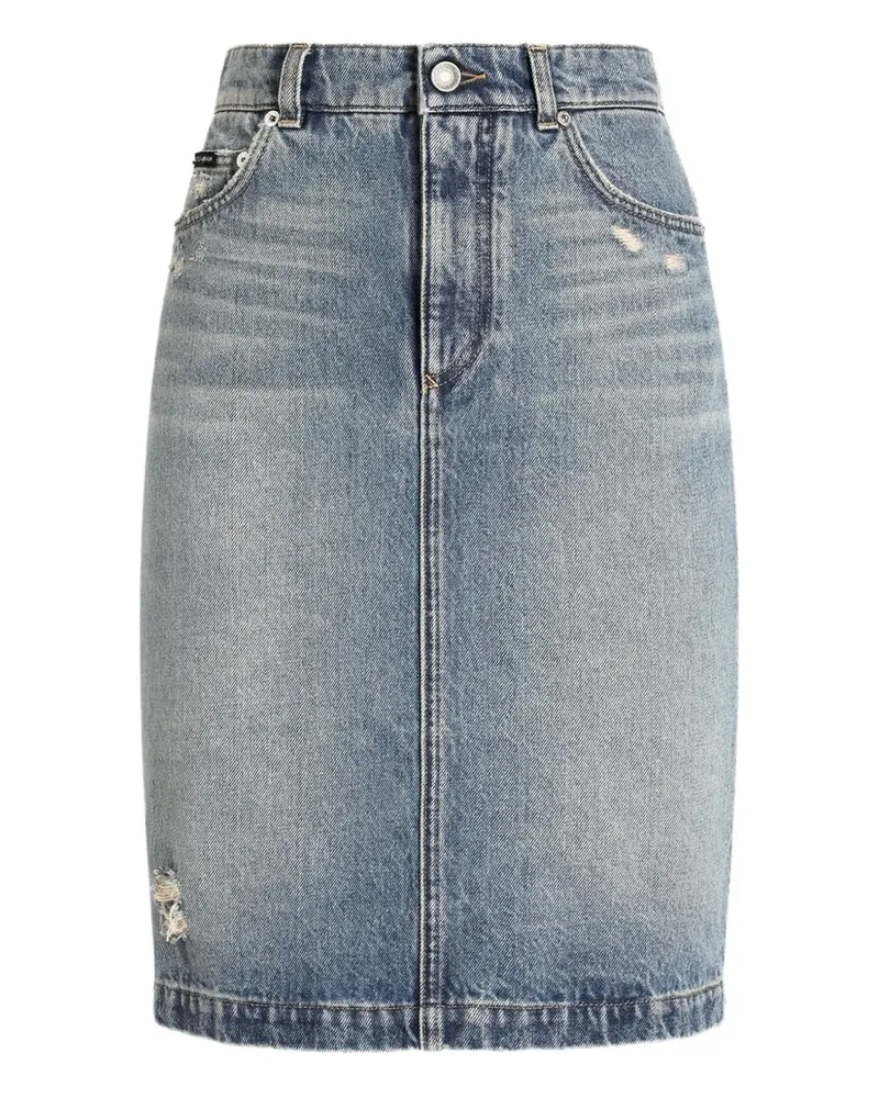 Dolce & Gabbana Jeans-Minirock im Distressed-Look - Blau Blau