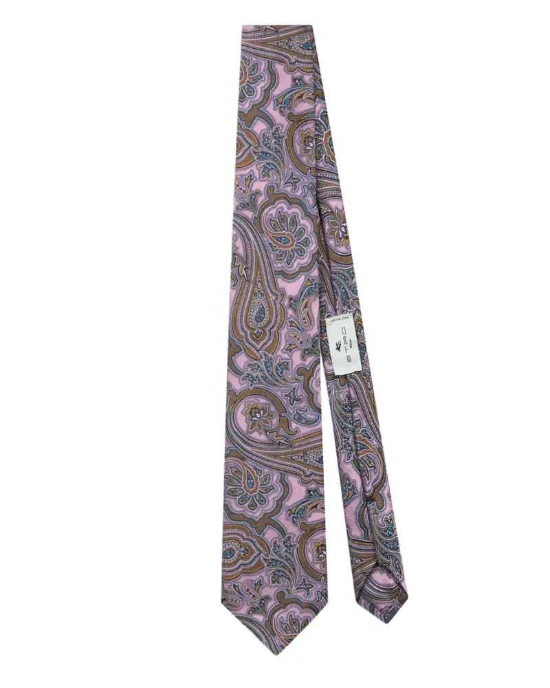 Etro Jacquard-Krawatte mit Paisleymuster - Rosa Rosa