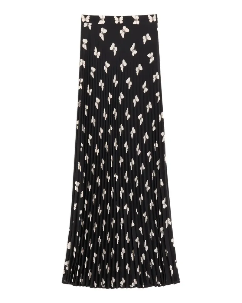 Valentino Garavani Midirock aus Crêpe de Chine mit Butterflow-Print - Schwarz Schwarz