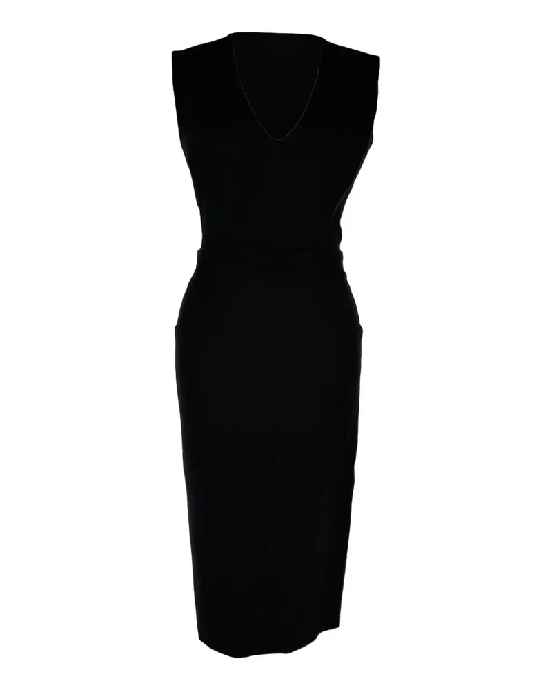 Victoria Beckham Ärmelloses Kleid mit Gürtel - Schwarz Schwarz