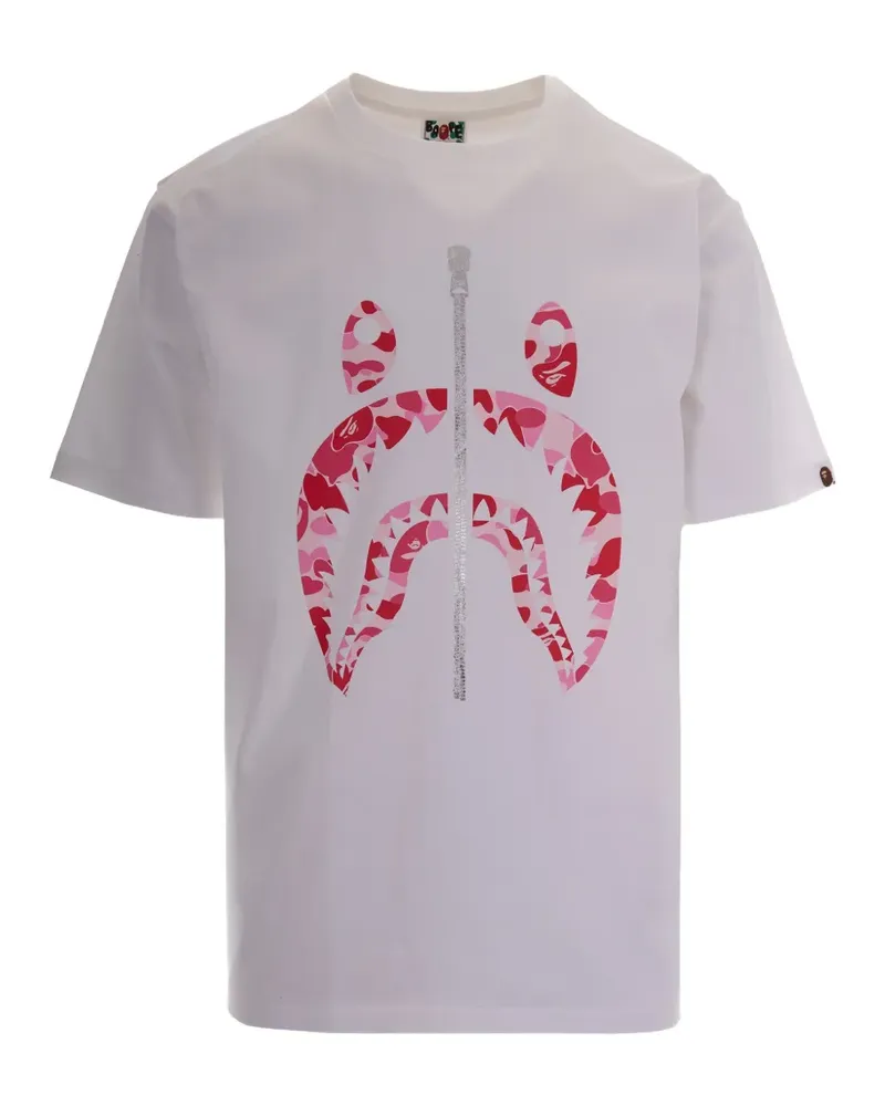 BAPE Shark T-Shirt mit Camouflage-Print - Weiß Weiß