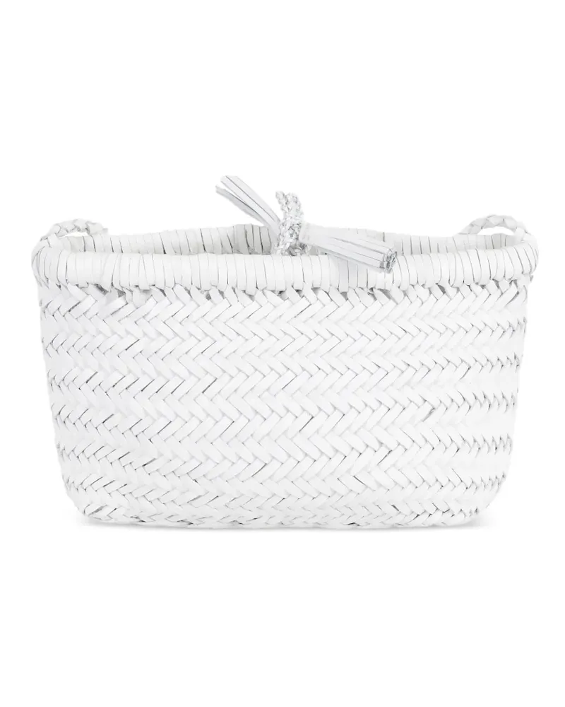 Dragon Diffusion Geflochtene Schultertasche mit Quastendetail - Weiß Weiß