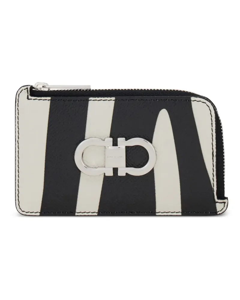 Ferragamo Kartenetui mit Tiermotiv - Schwarz Schwarz
