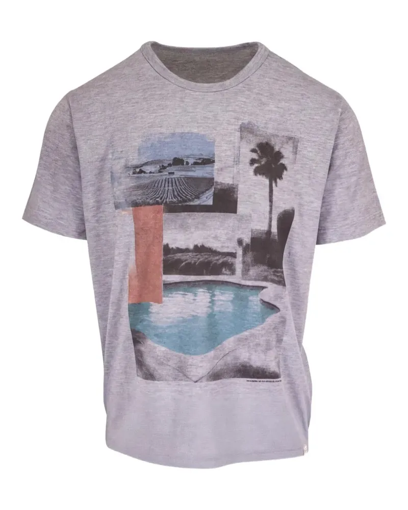 Adriano Goldschmied Bryce Crew T-Shirt mit grafischem Print - Grau Grau
