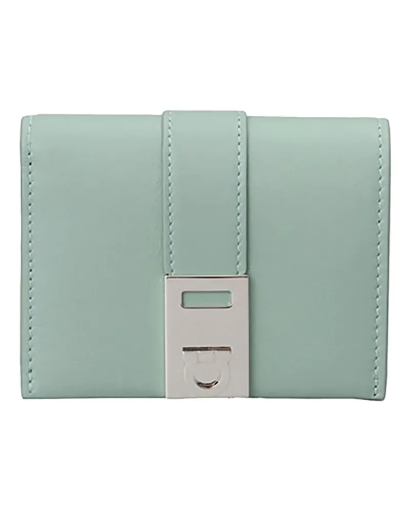 Ferragamo Gancini-plaque leather wallet - Grün Grün
