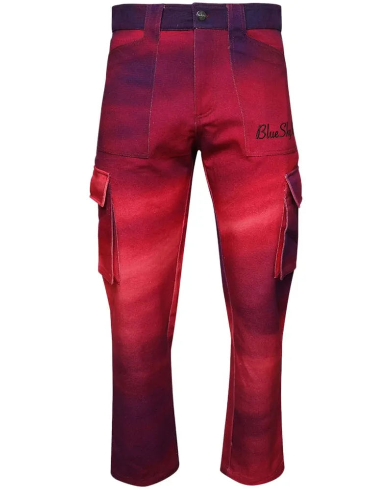 Blue Sky Inn Sunrise Cargohose mit Farbverlauf Rot