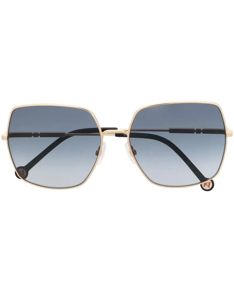 Carolina Herrera New York Eckige Sonnenbrille mit Logo - Gold Gold