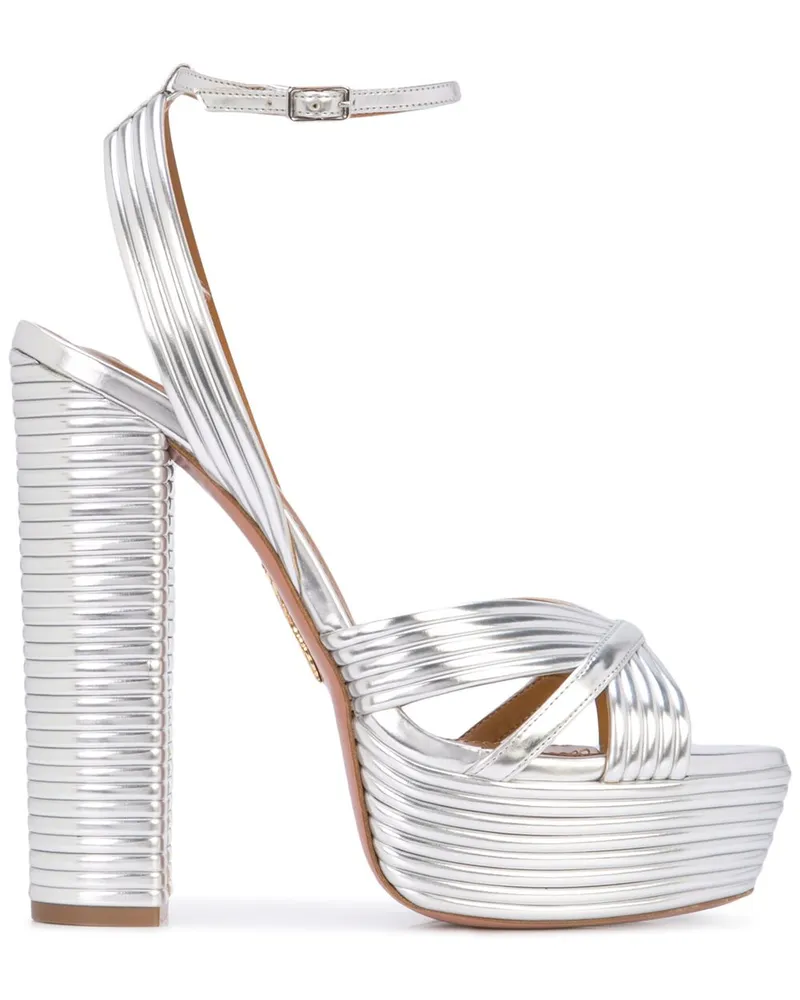 Aquazzura Sundance Plateau 140' Sandalen - Silber Silber