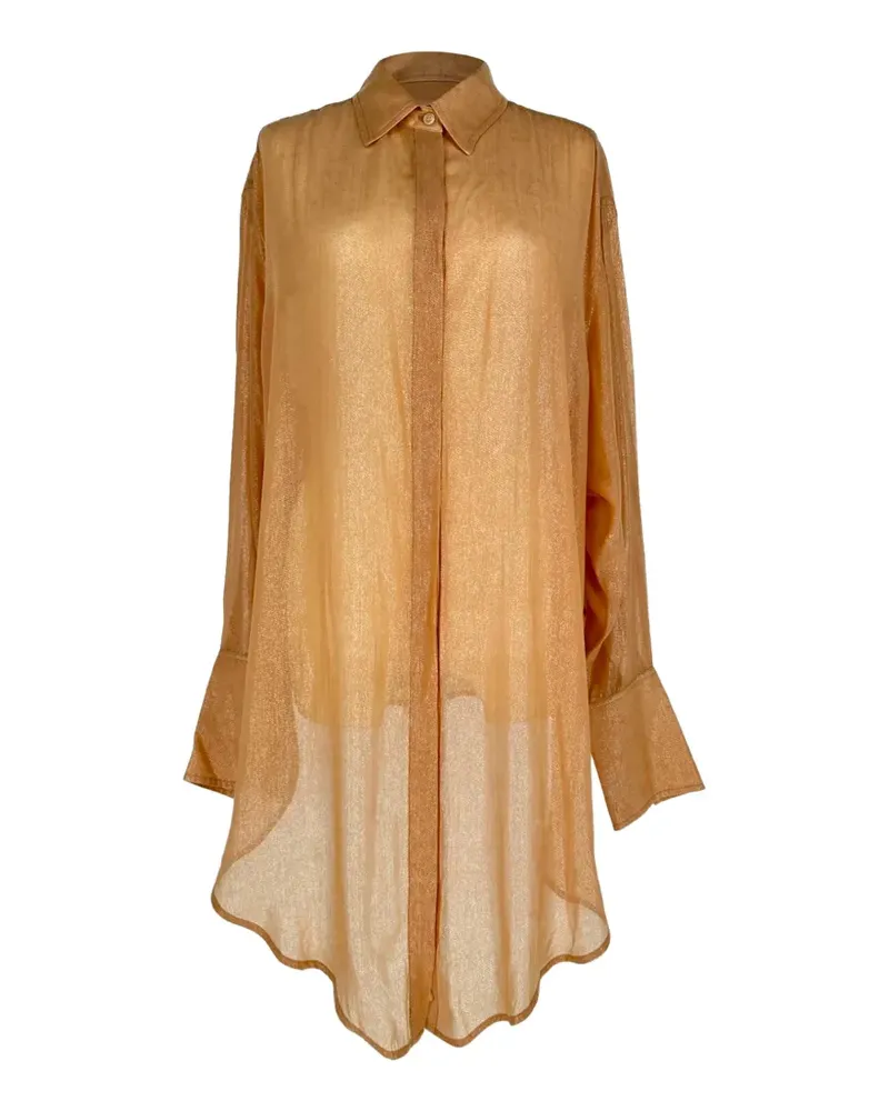 Victoria Beckham glitter long-sleeve shirt - Nude Nude