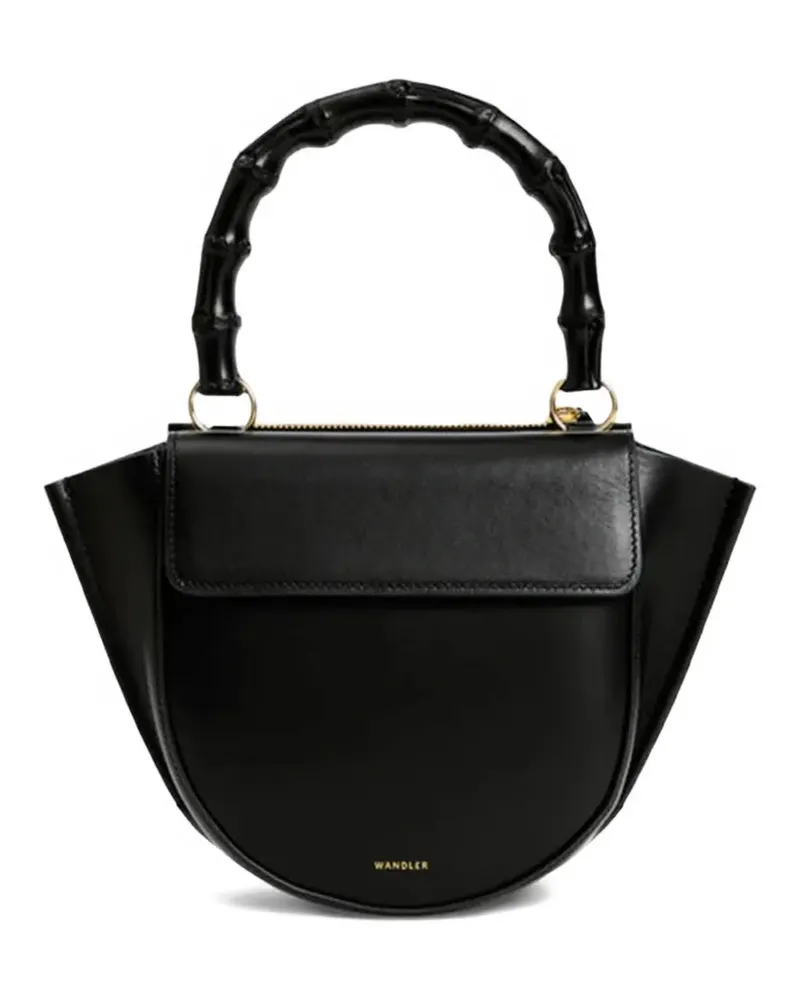 WANDLER Hortensia bamboo handle bag - Schwarz Schwarz