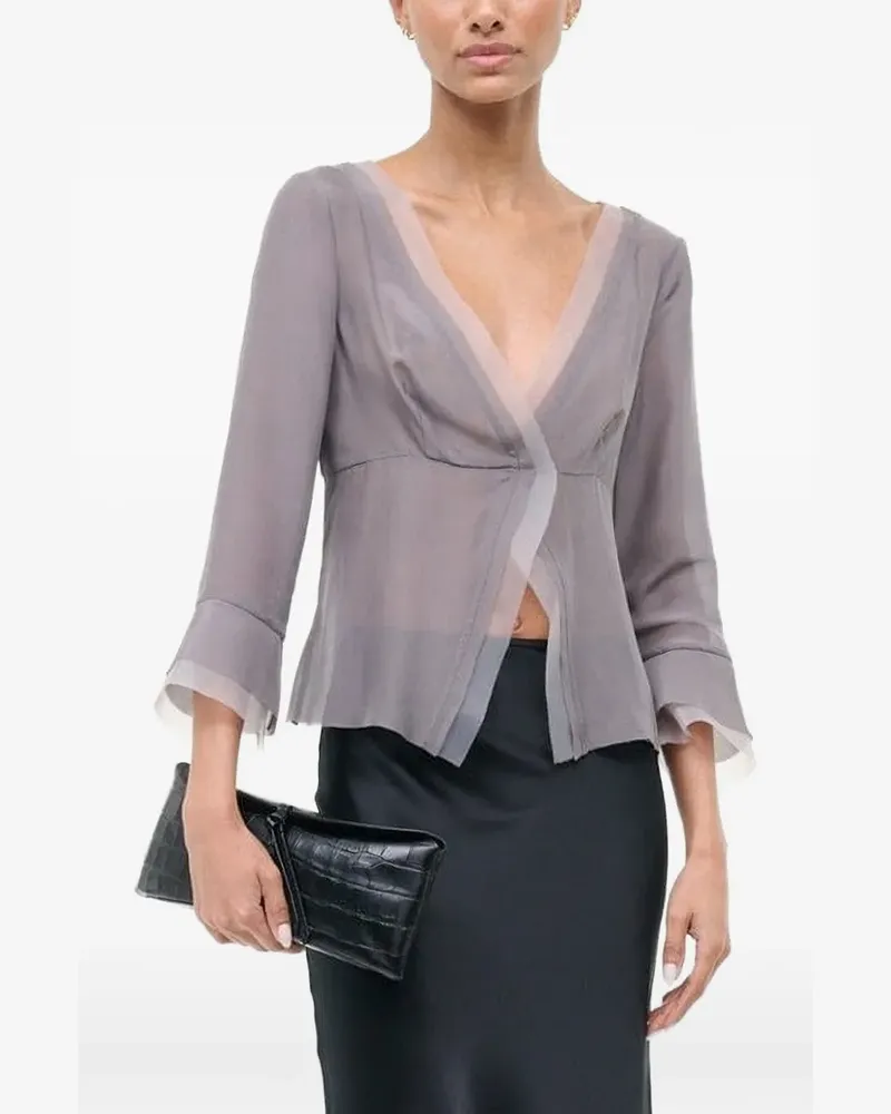 STAUD Jenny ruffle-detail blouse - Grau Grau