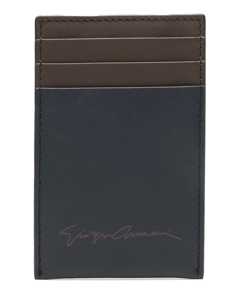 Giorgio Armani Kartenetui mit Logo-Print - Blau Blau