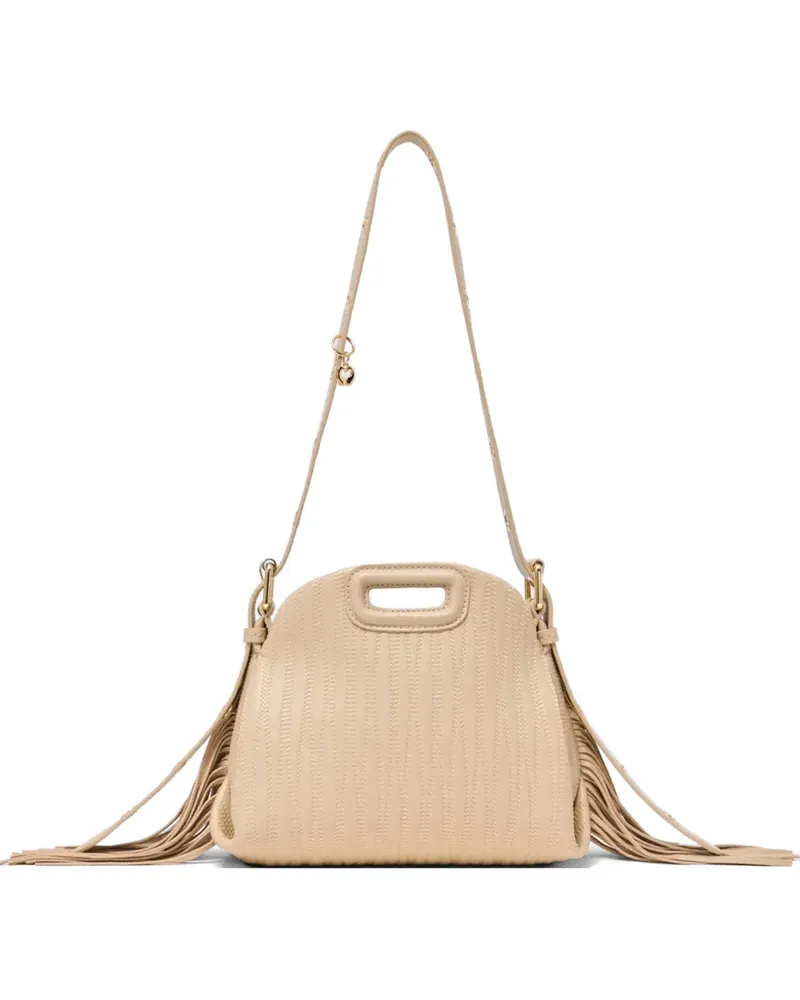 Maje Miss M fringed tote bag - Nude Nude