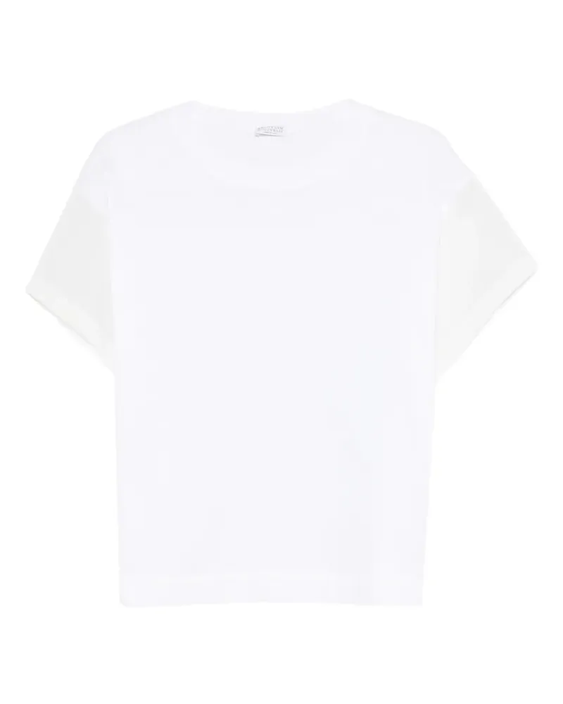 Brunello Cucinelli Semi-transparentes T-Shirt - Weiß Weiß