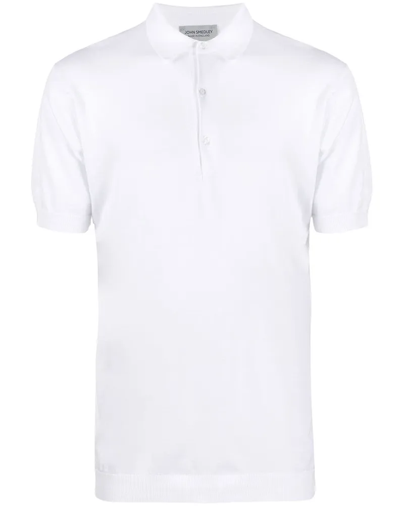John Smedley Gerades Poloshirt - Weiß Weiß