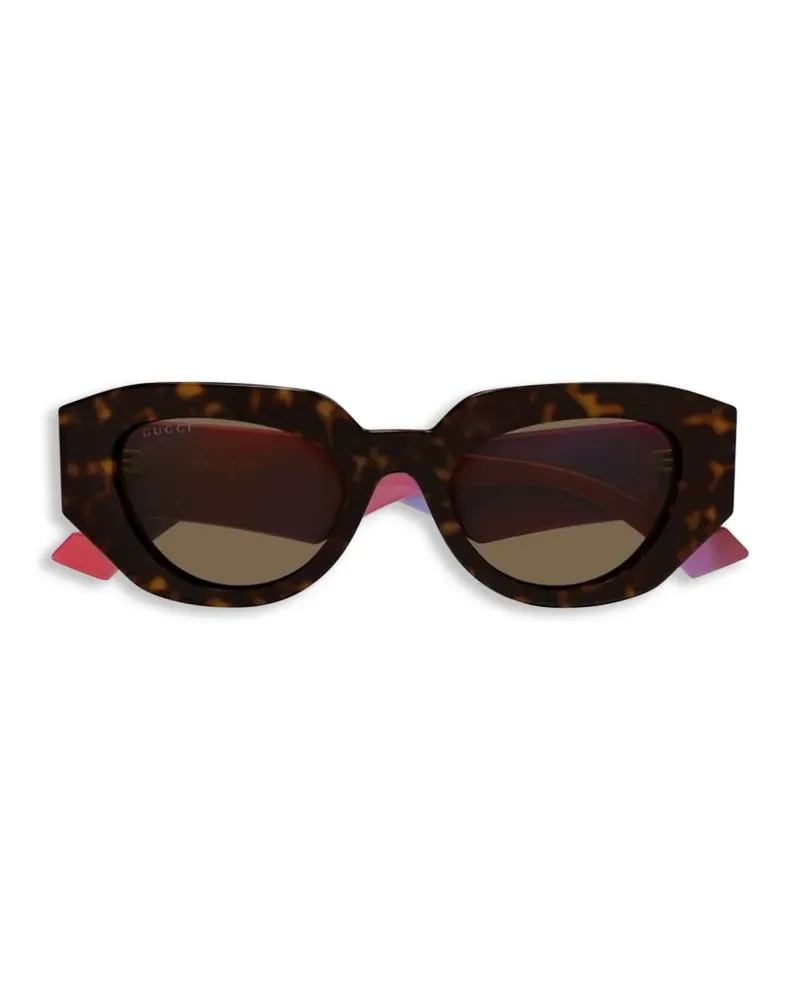 Gucci Double G geometric-frame sunglasses - Braun Braun