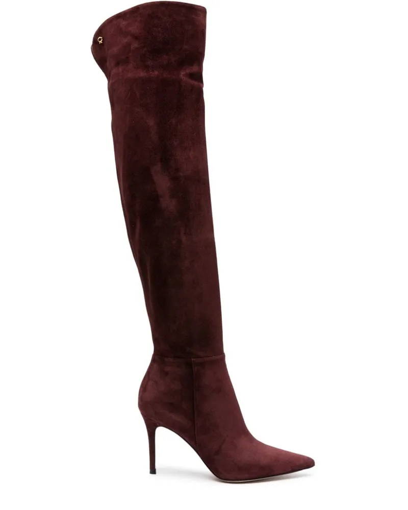 Gianvito Rossi Cuissarde Wildlederstiefel 90mm Rot