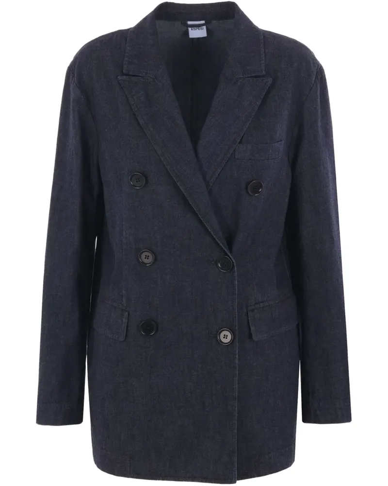 ASPESI Doppelreihiges Jeanssakko - Blau Blau