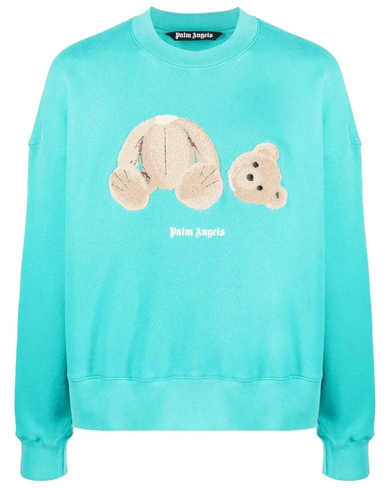 Palm Angels Sweatshirt mit Teddy - Blau Blau