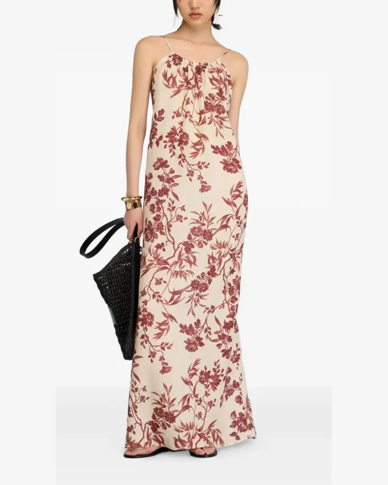 Semicouture Emmy floral-print halterneck dress - Nude Nude