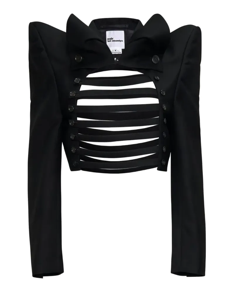 Noir Kei Ninomiya cut-out strap-detail jacket - Schwarz Schwarz