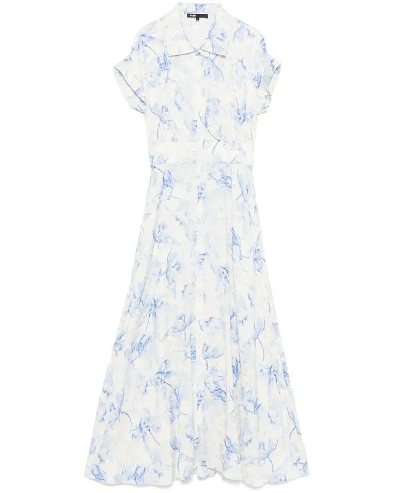 Maje Maxikleid mit Blumen-Print - Blau Blau