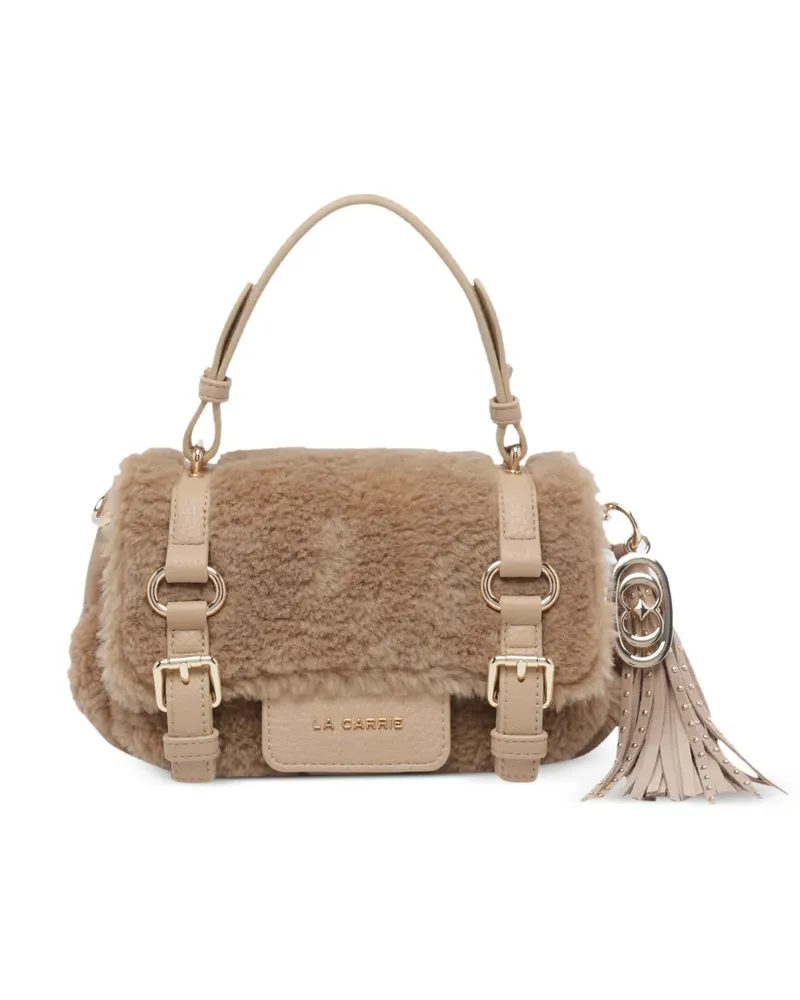 LA CARRIE Atena Teddy Tote Bag aus Faux Fur - Nude Nude