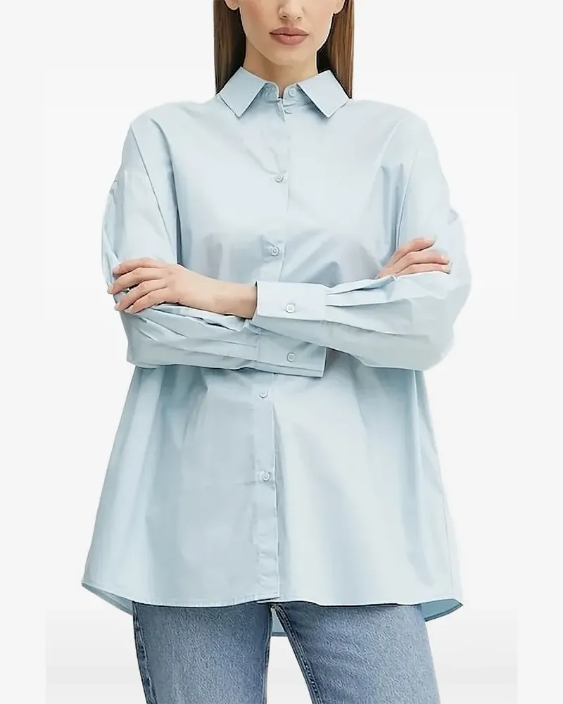 Armani Exchange Hemd mit Logo-Schild - Blau Blau