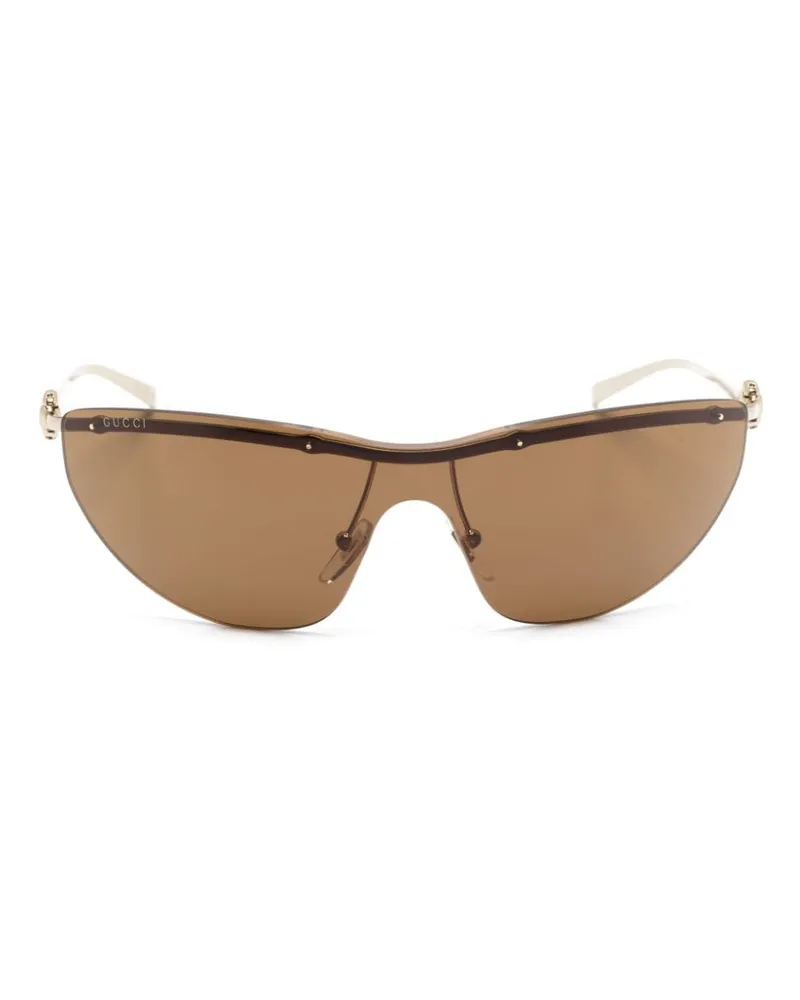 Gucci Sonnenbrille mit Horsebit-Detail - Gold Gold