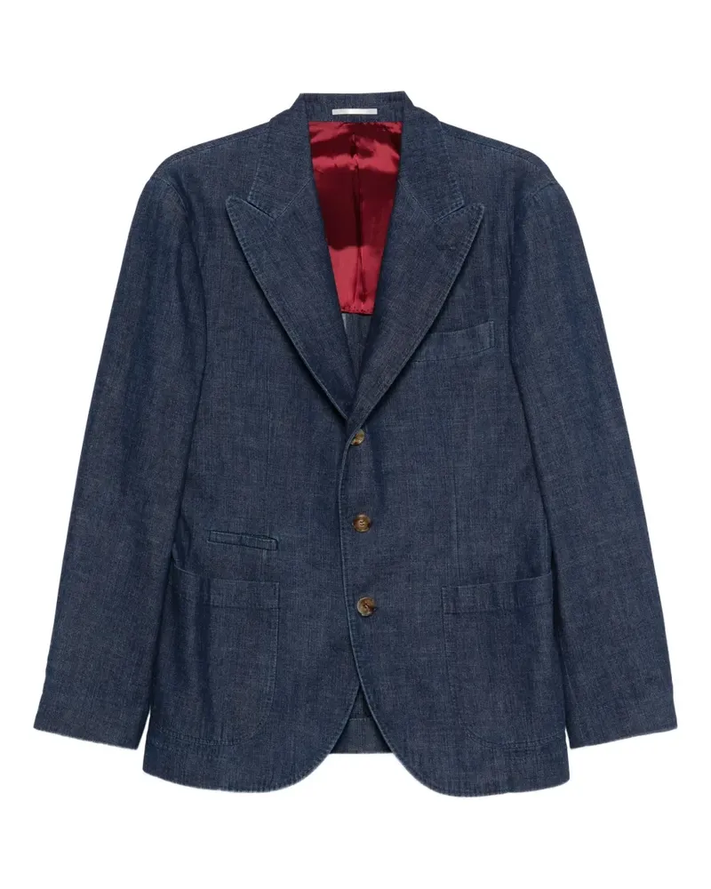 Brunello Cucinelli Sakko mit aufgesetzten Taschen - Blau Blau