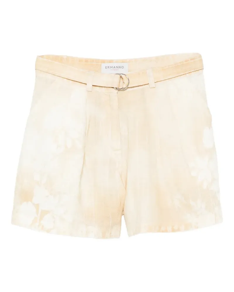 Ermanno Scervino Geblümte Shorts mit Gürtel - Nude Nude