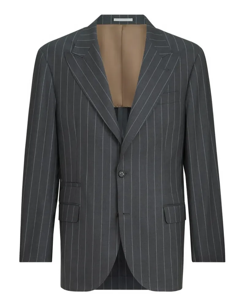 Brunello Cucinelli Tailor Sakko mit Kreidestreifen - Grau Grau