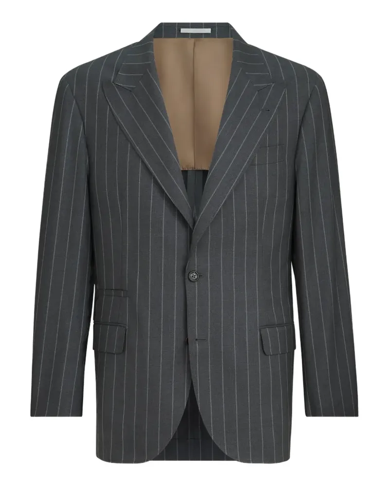 Brunello Cucinelli Tailor Sakko mit Kreidestreifen - Grau Grau