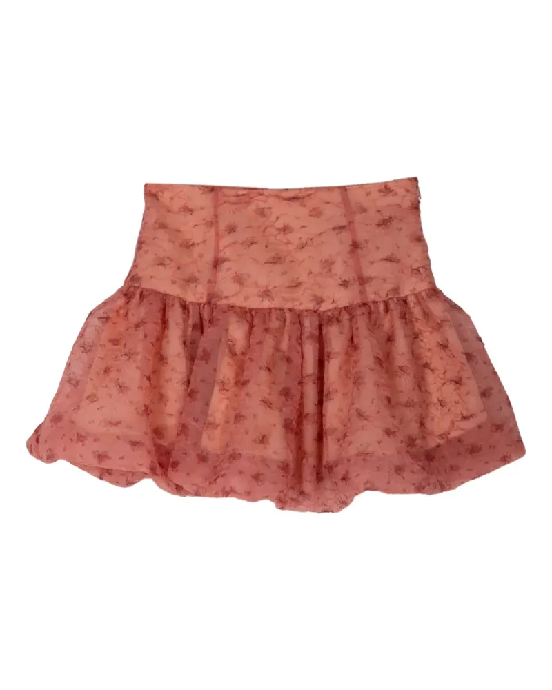 Ganni Shibori Minirock aus Organza - Rosa Rosa