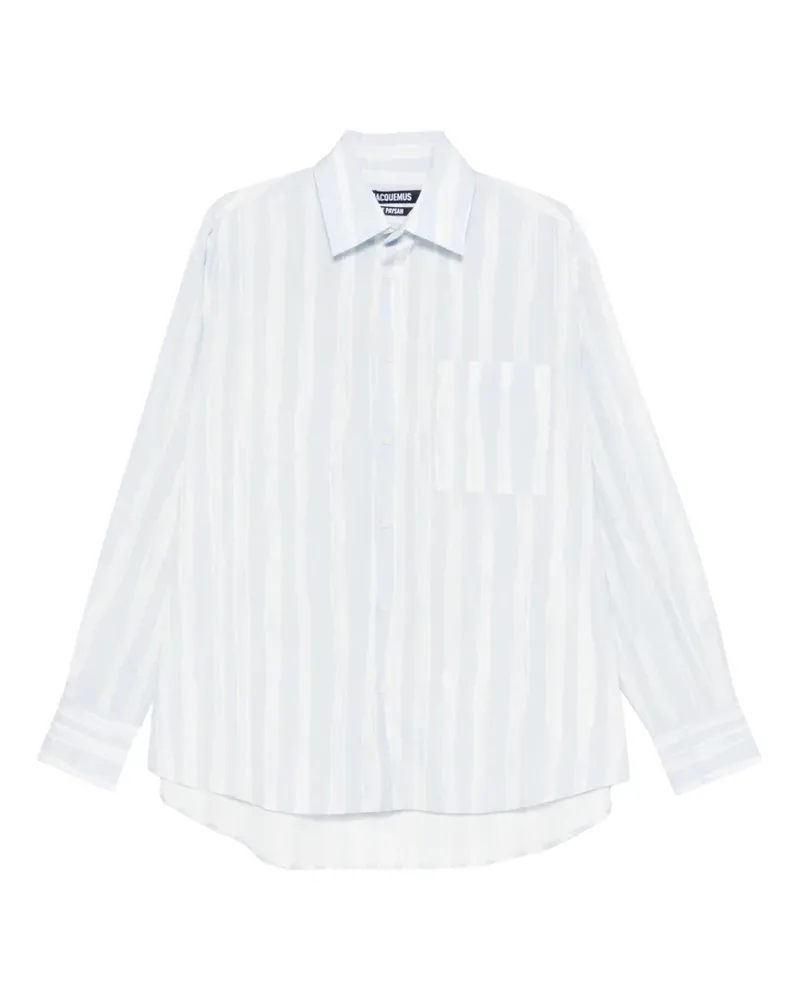 Jacquemus patch-pocket striped shirt - Blau Blau