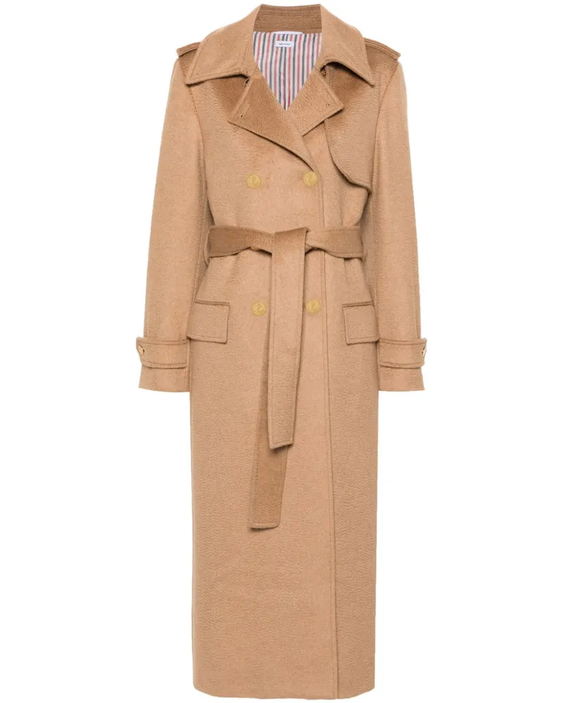 Thom Browne Doppelreihiger Mantel - Nude Nude