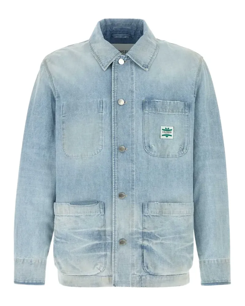 Closed logo-patch denim jacket - Blau Blau