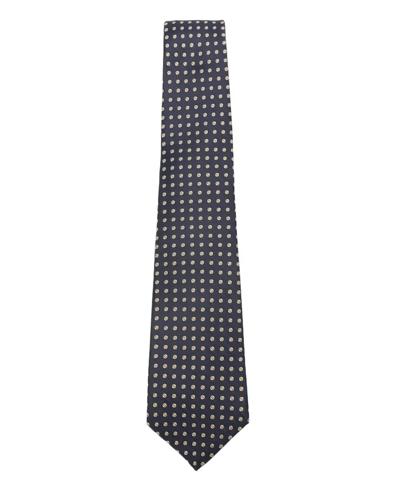 Kiton geometric-patterned tie - Blau Blau