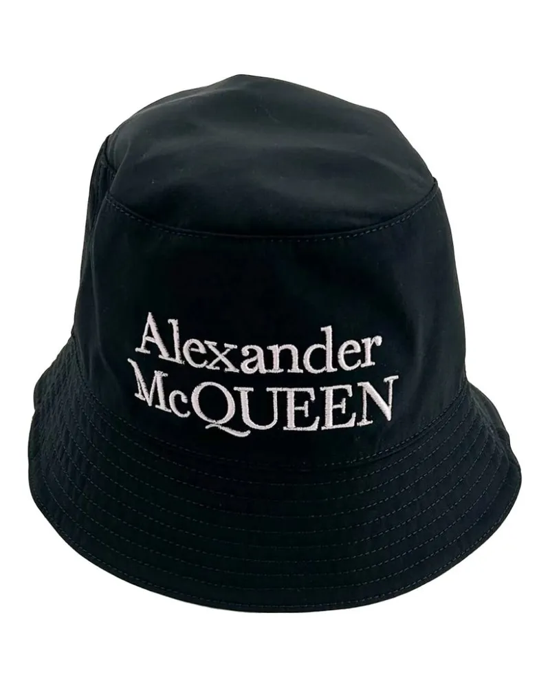 Alexander McQueen Wendbarer Fischerhut mit Logo-Stickerei - Schwarz Schwarz