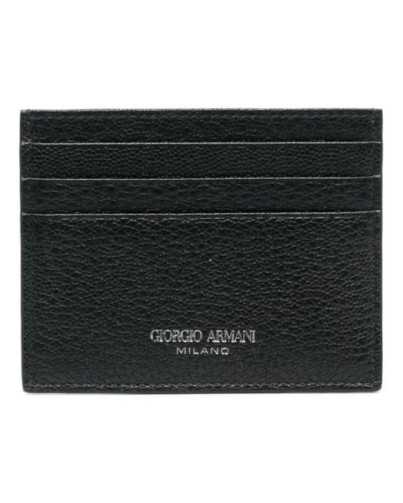 Giorgio Armani Kartenetui aus strukturiertem Leder - Schwarz Schwarz