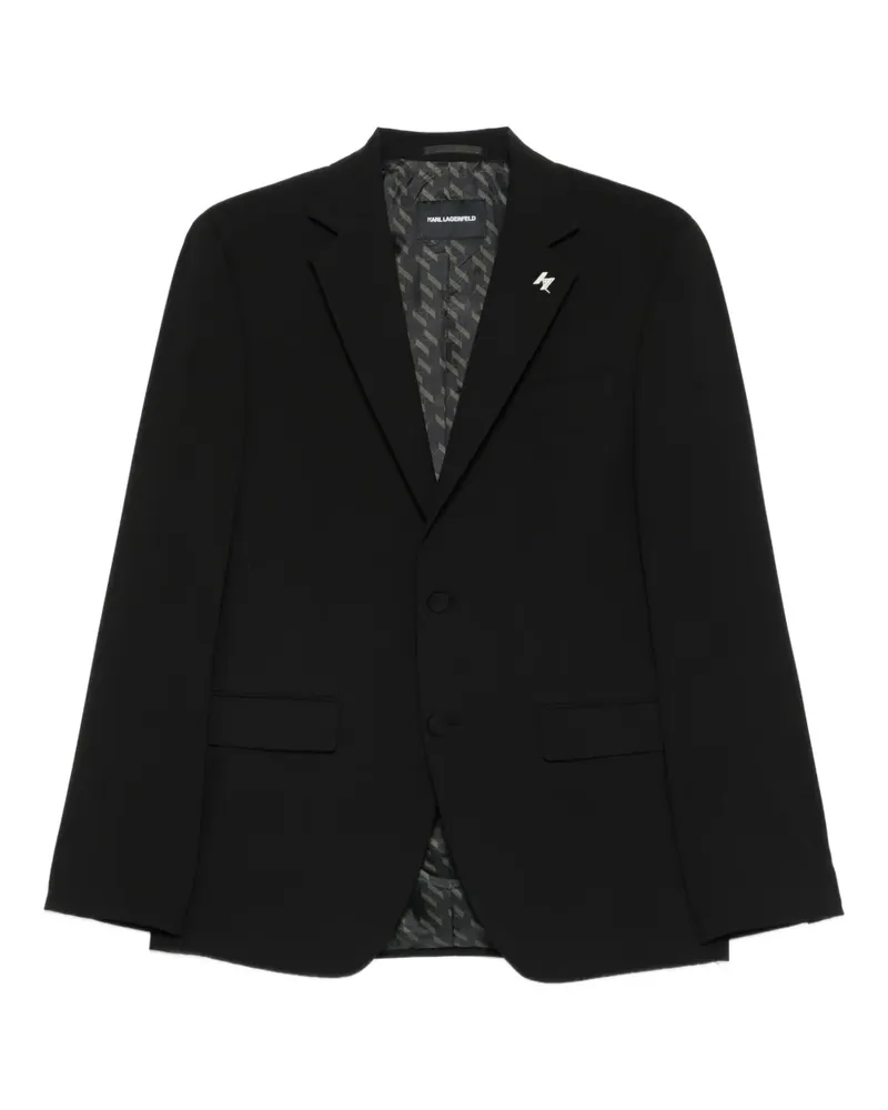 Karl Lagerfeld Sakko mit Logo-Schild - Schwarz Schwarz