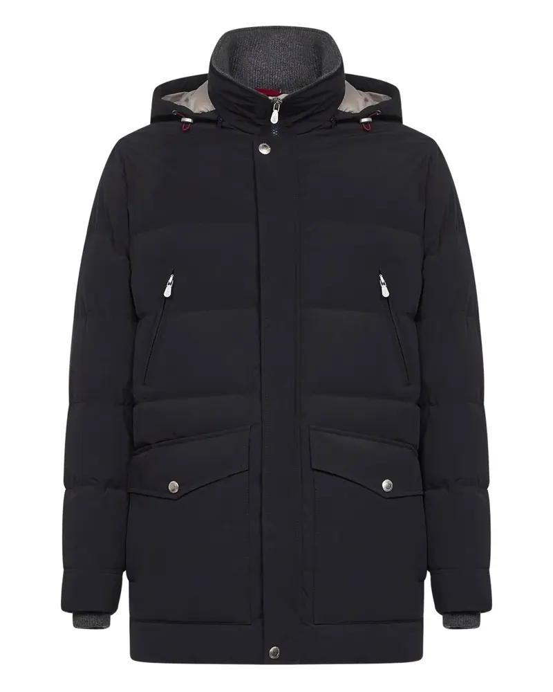 Brunello Cucinelli Gesteppte Jacke mit Stehkragen - Blau Blau