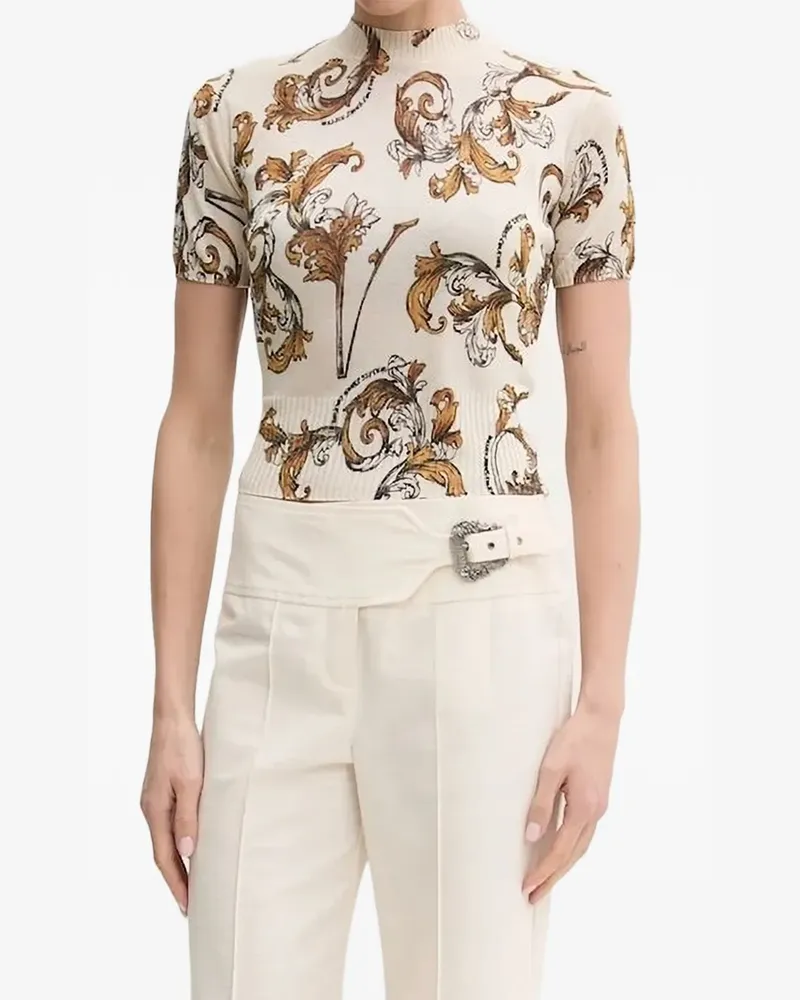 Versace Jeans T-Shirt mit Print - Nude Nude