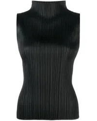 Issey Miyake Plissiertes Top Schwarz