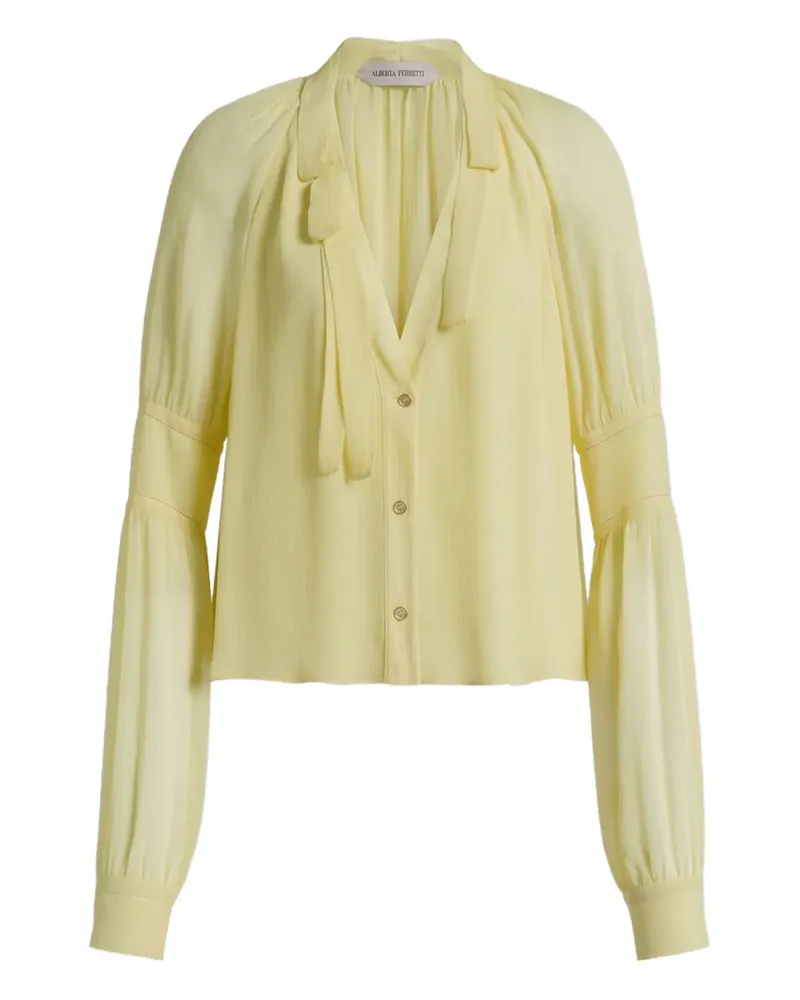 Alberta Ferretti tie-neck top - Gelb Gelb